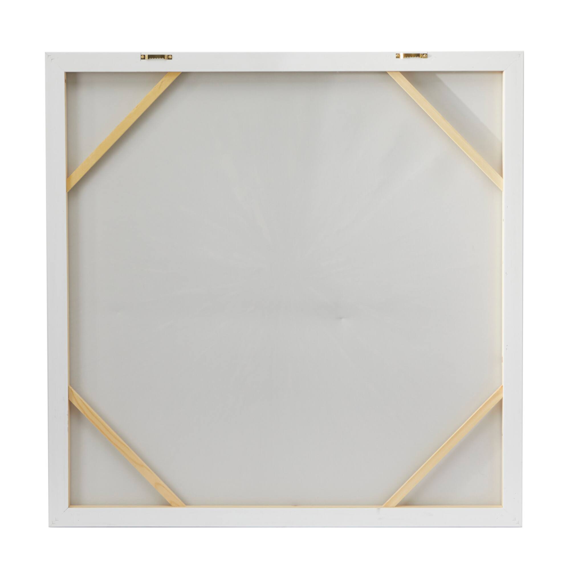 White Wood Glam Framed Abstract Wall Art 39" x 39" x 2"